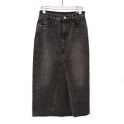 Women'S Spliced Straight Leg Denim Half Skirt