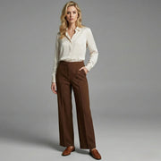 High Waisted Straight Leg Suit Pants