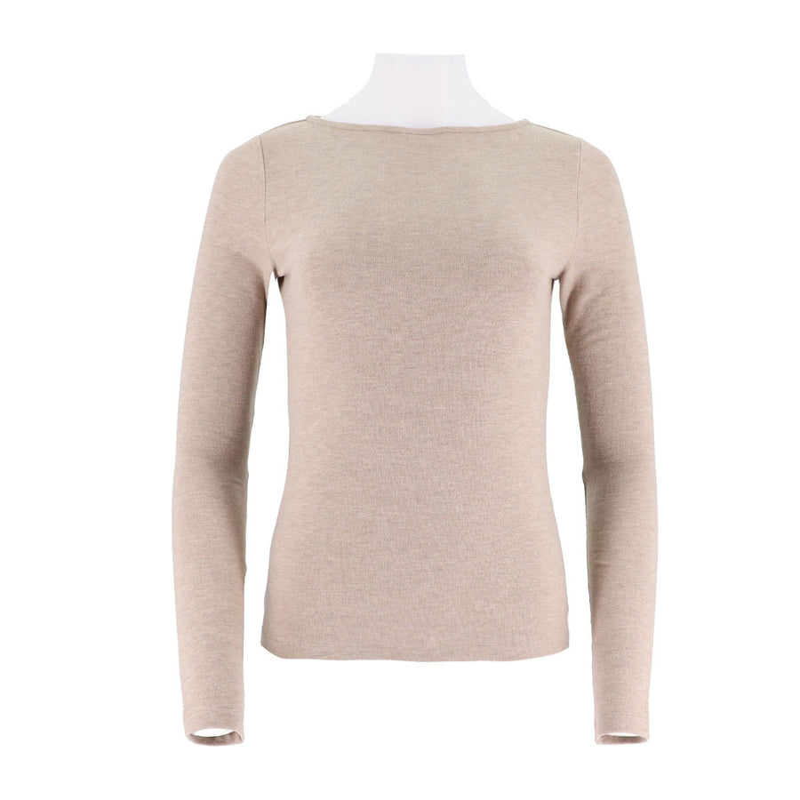Womens Cozy Long Sleeve Boat Neck Top
