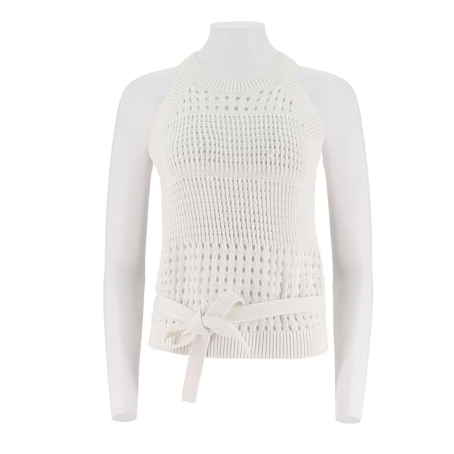 Pointelle Sleeveless Knit Top