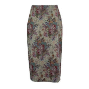 Womens Multi-Color Floral Jacquard Skirt