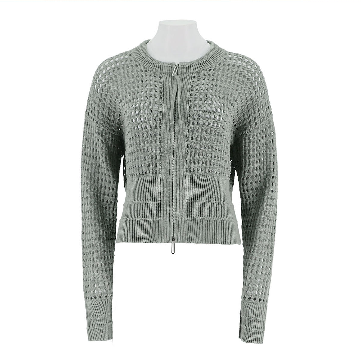 Zip-Up Knit Cardigan