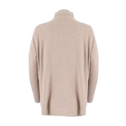 Womens Mock-Neck Drop Shoulder Long Sleeve Top