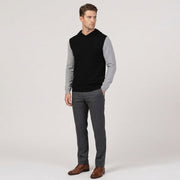Mens Hooded Colorblock Cashmere Sweater
