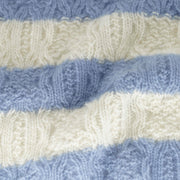 100% Cashmere Blue And White Striped Cable Panel