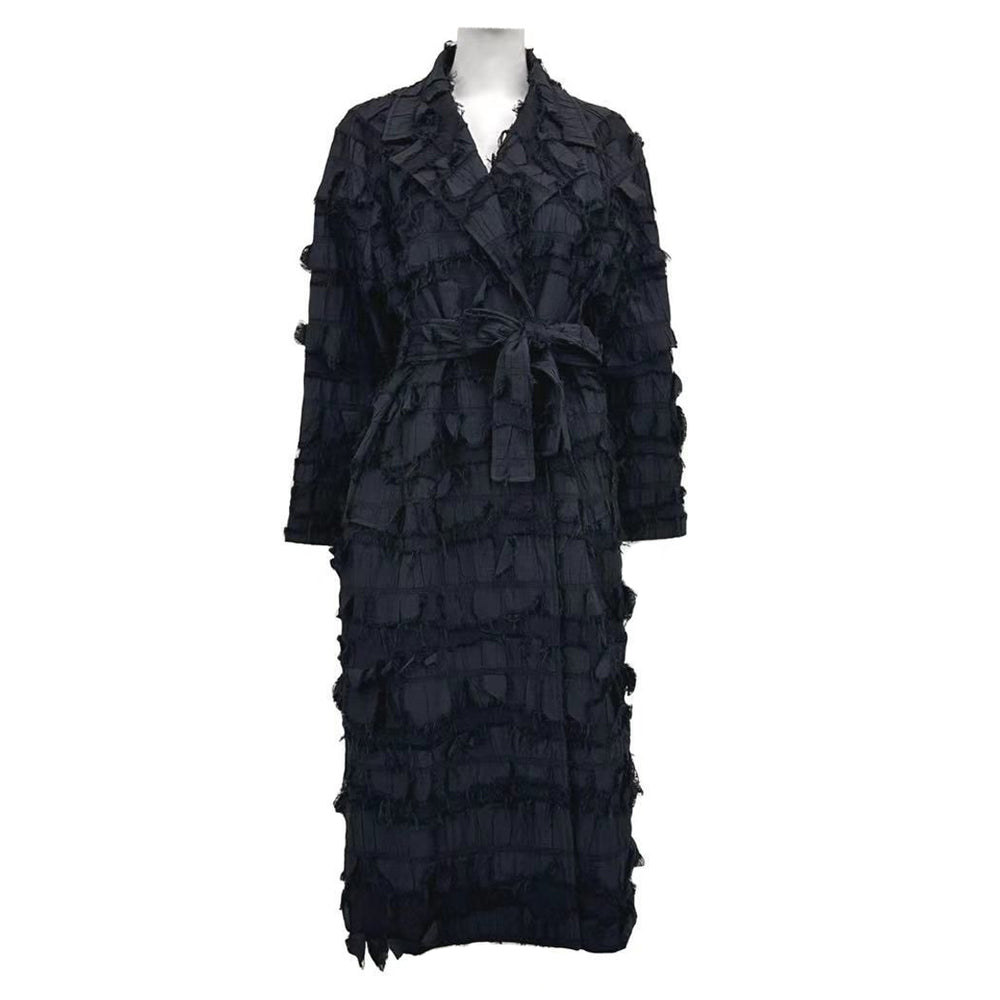 Tassel Woven Long Windbreaker