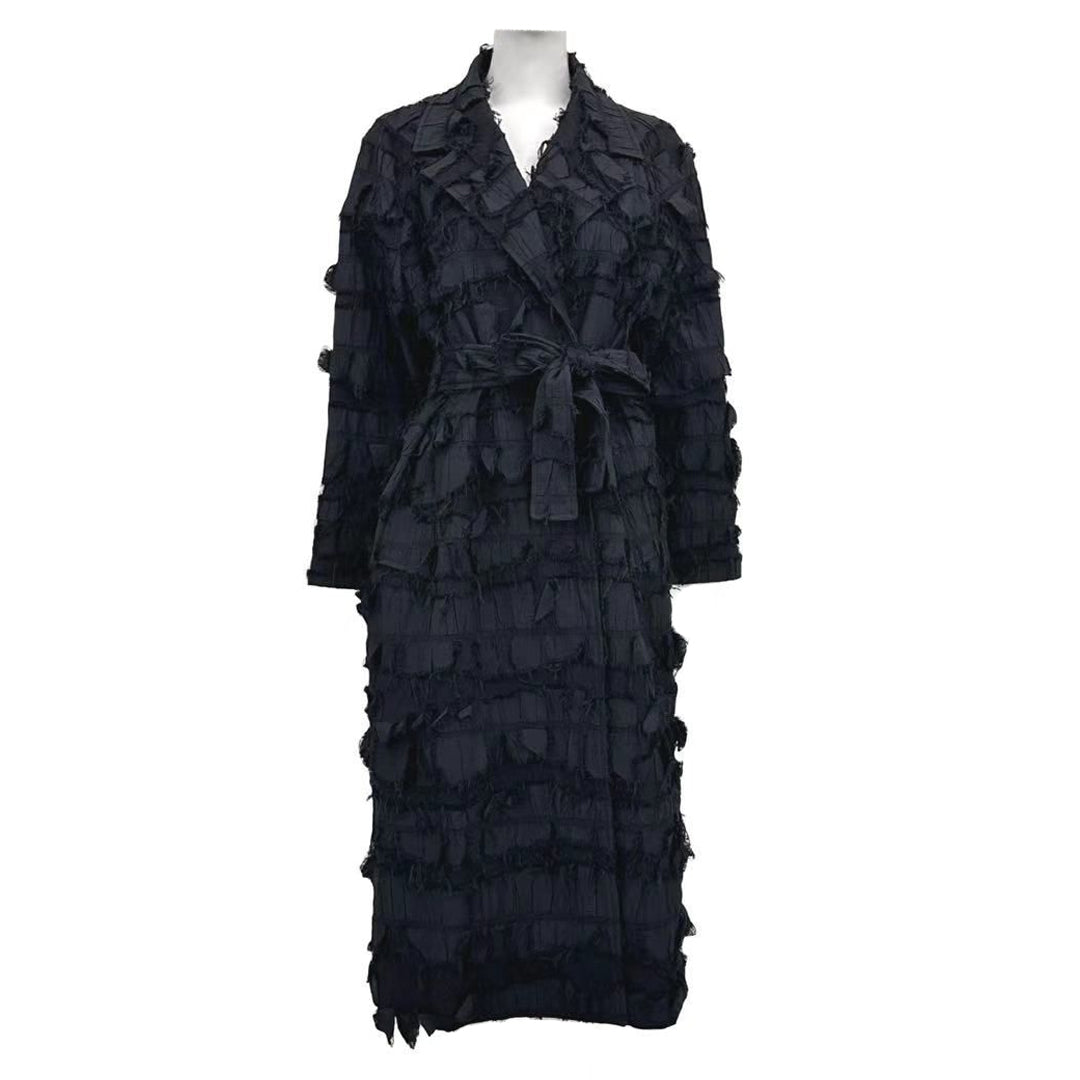Tassel Woven Long Windbreaker