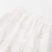 Flower Embroidered A-Line Half Skirt
