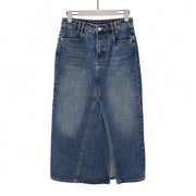 Women'S Spliced Straight Leg Denim Half Skirt
