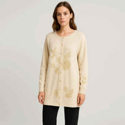 Artistic Embroidered Knitted Cardigan Jacket