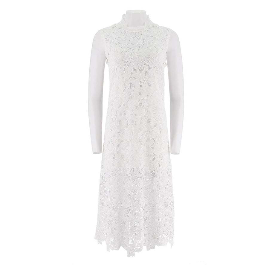 Embroidered Lace Long Tank Dress