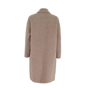Alpaca Silk Wool Dropped Shoulder Mid-Length Coat