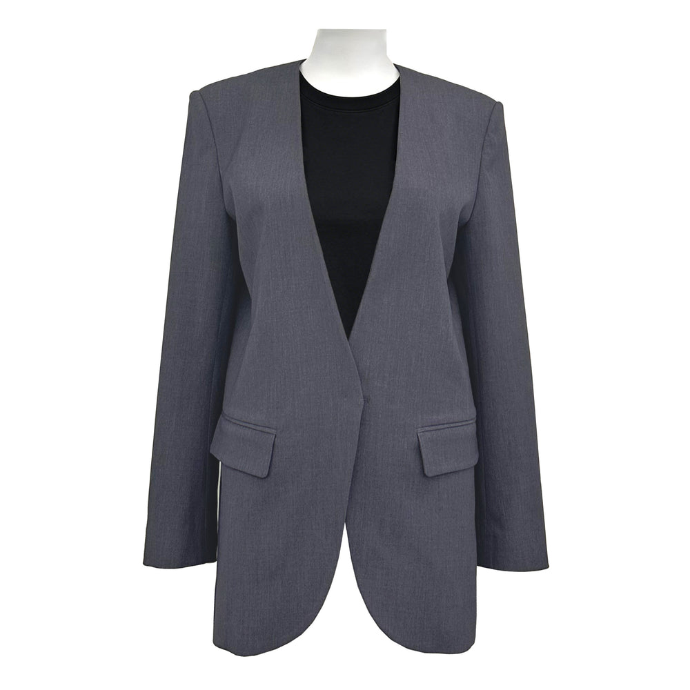 Womens Minimalist Collarless Blazer