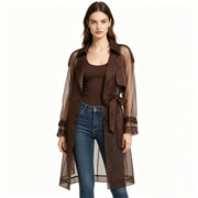 Large Lapel Organza Sun-Protective Windbreaker