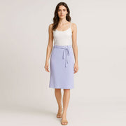 Lightweight Ribbed Knee Length Skirt