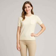 Womens Noble Wool Short Sleeve Sweater