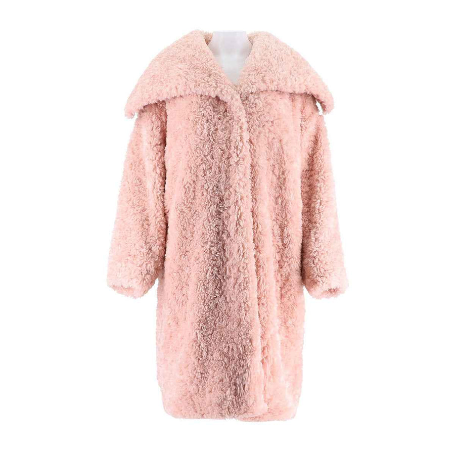 Imitation Teddy Fur Large Lapel Minimalist Coat
