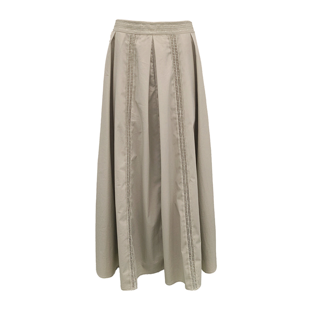 Spliced Skirt With Ribbon Trim