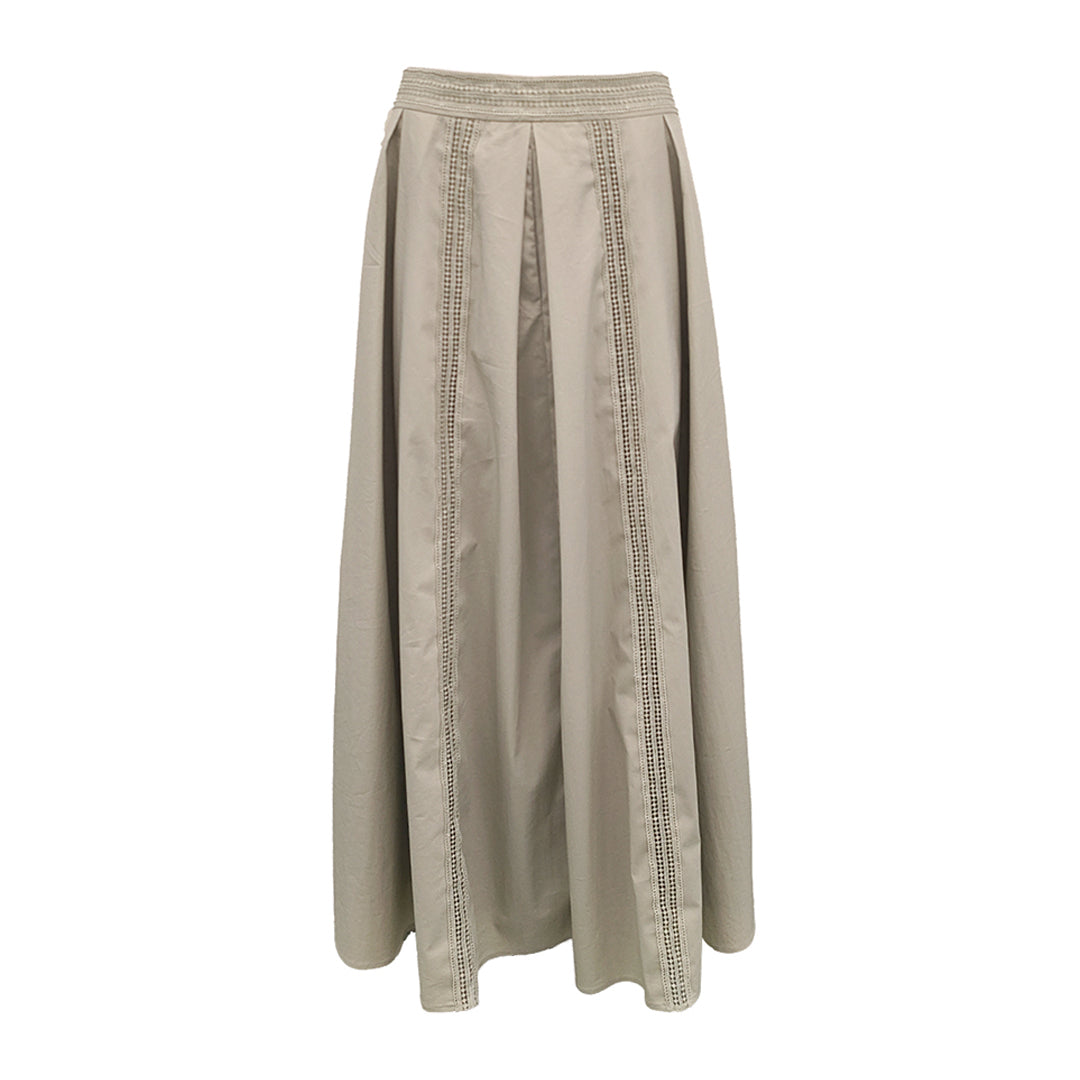 Spliced Skirt With Ribbon Trim