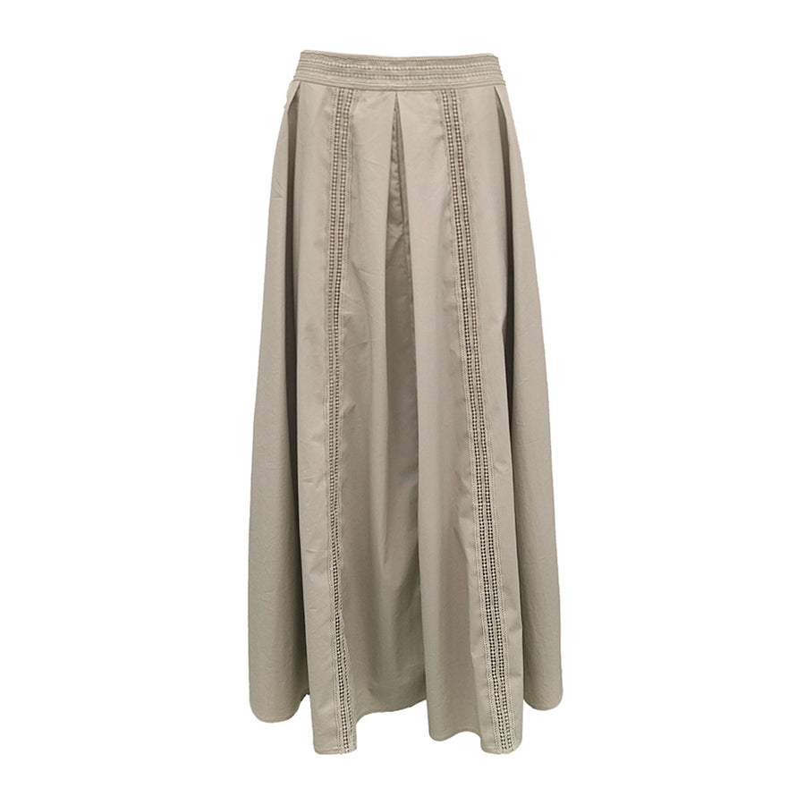 Spliced Skirt With Ribbon Trim