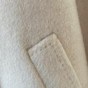 Womens Camel Silk Wool Double Breated Coat