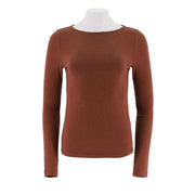 Womens Cozy Long Sleeve Boat Neck Top