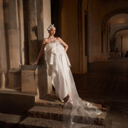 Elara Ethereal Layered Strapless Wedding Dress