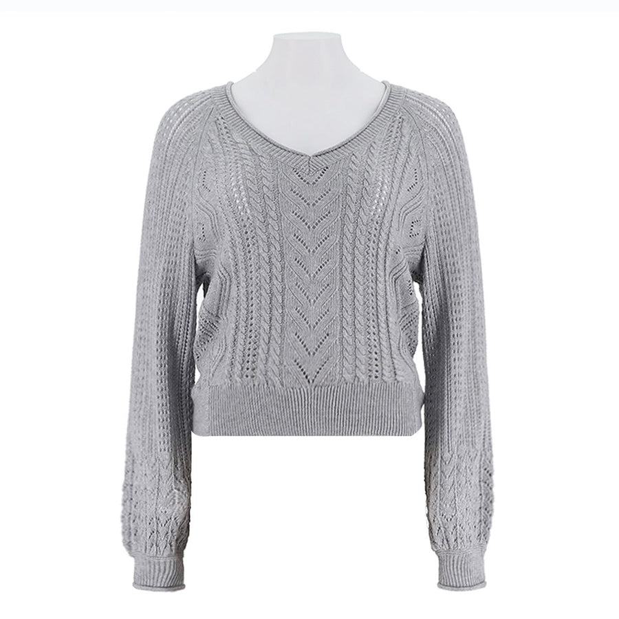 Women'S V-Neck Long Sleeved Top