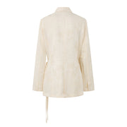 Floral Jacquard Asymmetrical Blazer