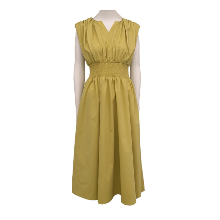 French Style Waist Cinched Sleeveless Dress