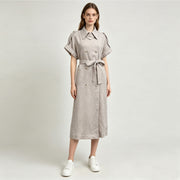 Linen Short Sleeved Dress