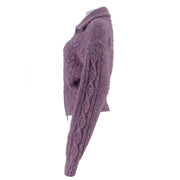 Zipper Mixed Color Woolen Jacket