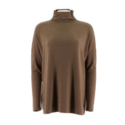 Womens Mock-Neck Drop Shoulder Long Sleeve Top