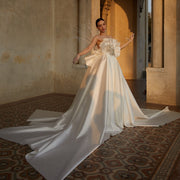 Supernova Long Satin Wedding Gown