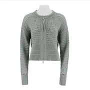 Zip-Up Knit Cardigan